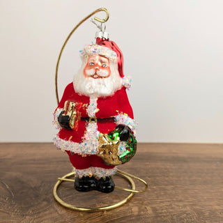 5.5” Glass Santa Ornaments