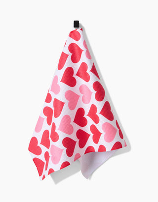 Blushing Hearts Tea Towel | Ultra Absorbent Towel | Geometry - JSQ Mercantile