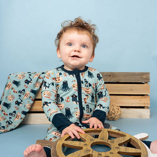 Ahoy, Matey! Zip Up Pirate Convertible Footie Pajamas