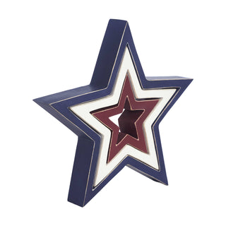 Wooden Nested Stars Red, White & Blue