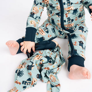 Ahoy, Matey! Zip Up Pirate Convertible Footie Pajamas