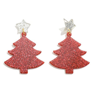 Glitter Christmas Tree Earrings - JSQ Mercantile