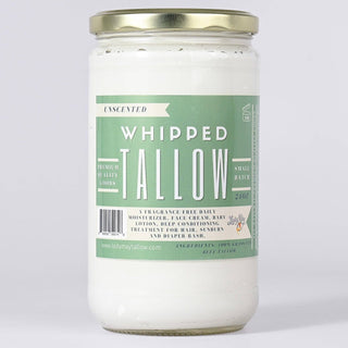 Unscented Whipped Tallow, 100% Grass Fed Beef Tallow Moisturizer: 9oz