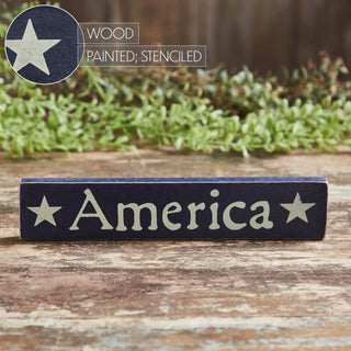 Rustic America Wooden Sign 9" x 1.75"