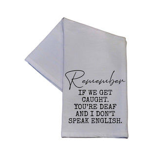 Funny Tea Towel - I Don't Speak English