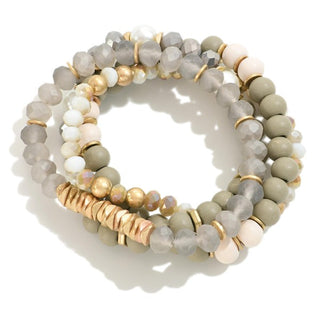 Elegant Beaded Stretch Bracelets Featuring Gold Details - JSQ Mercantile