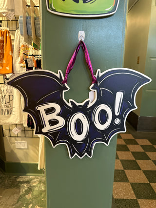 Boo! Bat Halloween Door Hanger Spooky Fall Outdoor Decor