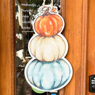 Double Sided Snowman / Pumpkin Stack Door Hanger - JSQ Mercantile