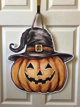 Jack-O'-Lantern Pumpkin Halloween Door Hanger