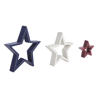 Wooden Nested Stars Red, White & Blue