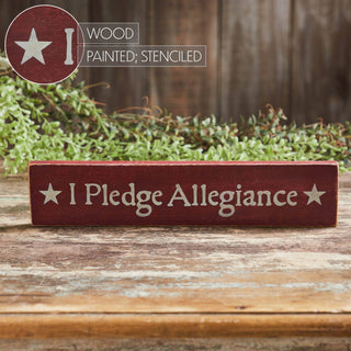 I Pledge Allegiance - Red Wooden Sign 2.75x13