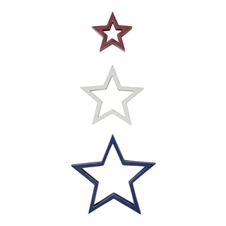 Wooden Nested Stars Red, White & Blue