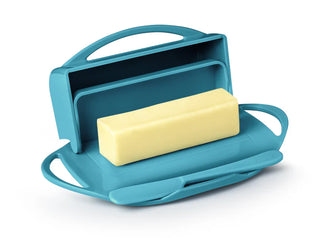 Butterie® Butter Dish, 2-Stick Caddy or Irish Butter Stick, Flip-Top Lid and Matching Spreader