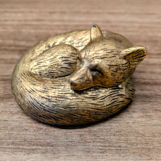 Enchanted Sleepy Animal in Antique Gold - Made of Resin