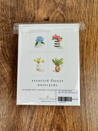 Set of 8 Flower Notecards with Envelopes - JSQ Mercantile