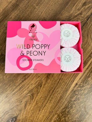 Wild Poppy & Peony Shower Steamers | Musee