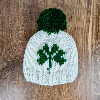 Shamrock St. Patrick's Day Hand Knit Beanie Hat