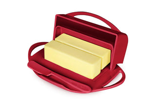 Butterie® Butter Dish, 2-Stick Caddy or Irish Butter Stick, Flip-Top Lid and Matching Spreader