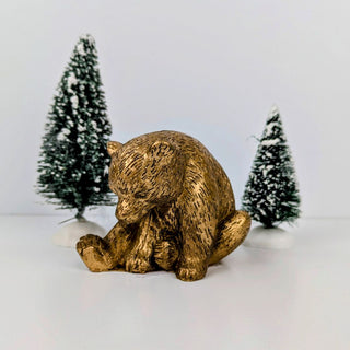 Enchanted Sleepy Animal in Antique Gold - Made of Resin