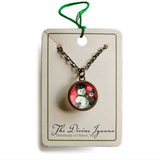 Snowman Reversible Pendant Necklace