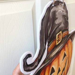 Jack-O'-Lantern Pumpkin Halloween Door Hanger