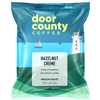 Door County Hazelnut Creme Flavored Coffee Medium Roast, 1.5oz bag