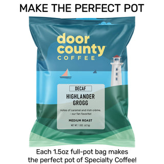 Door County DECAF Flavored Coffee, 1.5oz, Full Pot Bag