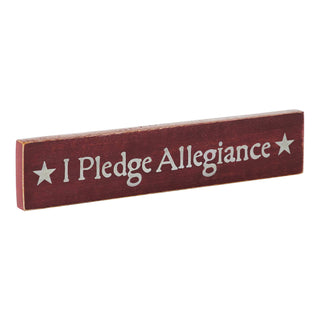 I Pledge Allegiance - Red Wooden Sign 2.75x13