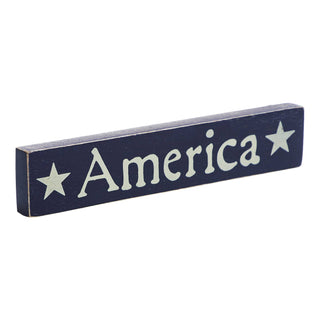 Rustic America Wooden Sign 9" x 1.75"