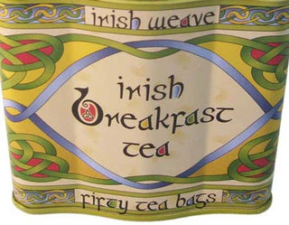 Irish Breakfast Tea 50 Bags in Beautiful Metal Tin with Celtic Patterns