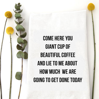 Giant Cup of Beautiful Coffee Tea Towel