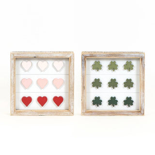 Valentine’s Day & St Patrick’s Day Wooden Reversible Sign